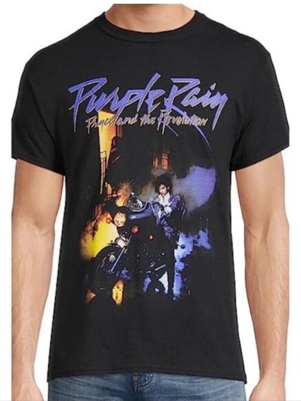 Prince Shirt L Purple Rain Black